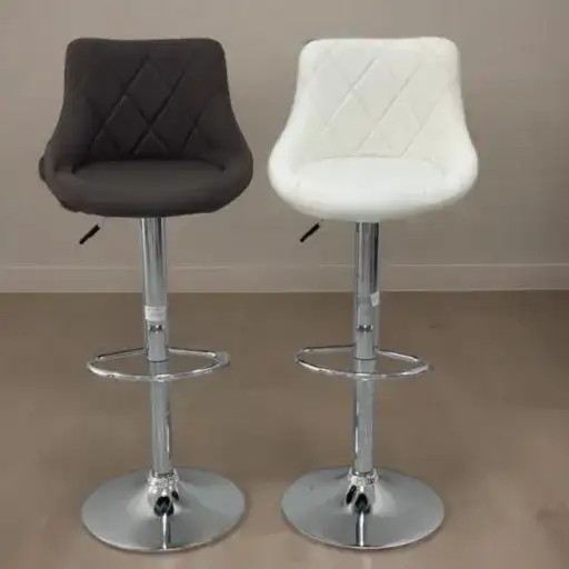 Modern high white bar stool with metal base - Main image for rent | Estajer