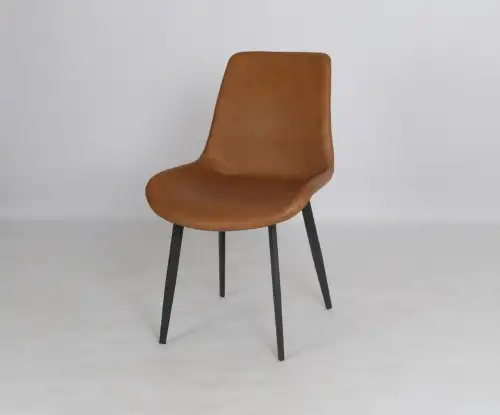 Modern brown chair with leather seat - Image 3 for rent | Estajer