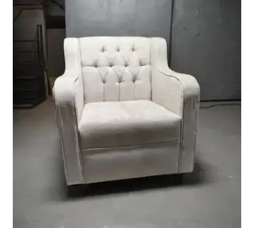 Modern single beige sofa with side arms for rent | Estajer