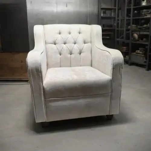 Modern single beige sofa with side arms - Image 2 for rent | Estajer