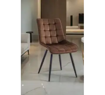 Modern brown chair with square-tufted back for rent | Estajer