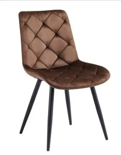 Modern brown chair with diamond-tufted back - Image 2 for rent | Estajer