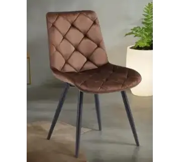 Modern brown chair with diamond-tufted back for rent | Estajer