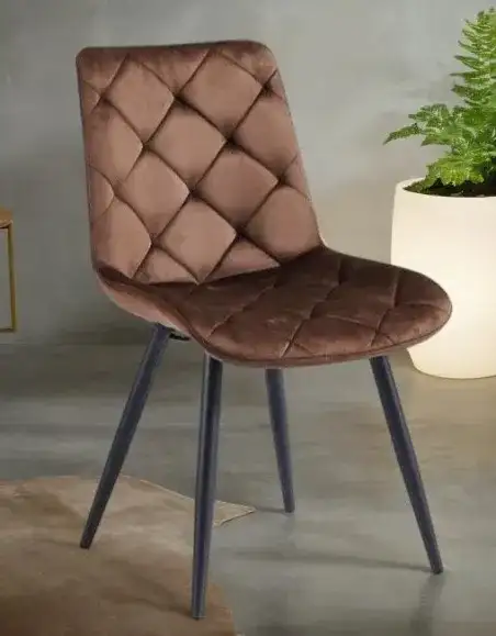 Modern brown chair with diamond-tufted back - Main image for rent | Estajer