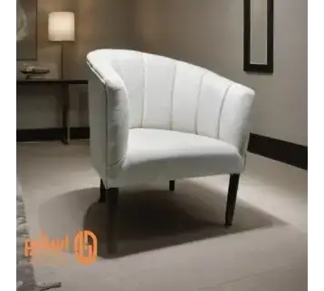 Single sofa made of luxurious fabric with durable wooden legs for rent | Estajer