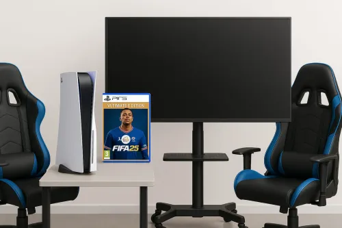 Monitor with Stand+PS5 +FIFA2025 and a stand for ps5 ,🎮 Feel the thrill. Play like a champion!