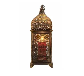 مصباح المدينة البني | تصميم أنيقDSQMM | أبعاد 20.5 × 20.5 × 57 سم | إضاءة ديكور مثالية للإيجار | استأجر