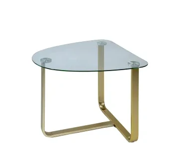 طاولة قهوة "سالا" بزجاج شفاف وإطار ذهبي FXGFG– تصميم عصري فاخر لتأجير المناسبات والديكور للإيجار | استأجر