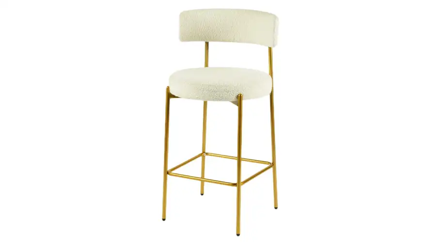 Jeddah Bar Stool Gold - White LSWFS - Main image for rent | Estajer