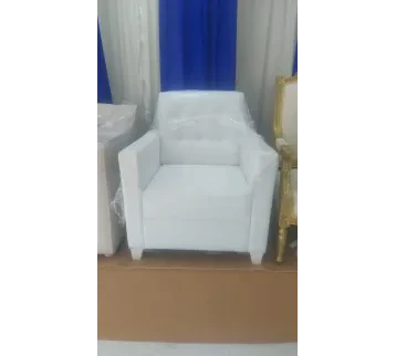 Luxury White Leather Sofa Chair for rent | Estajer