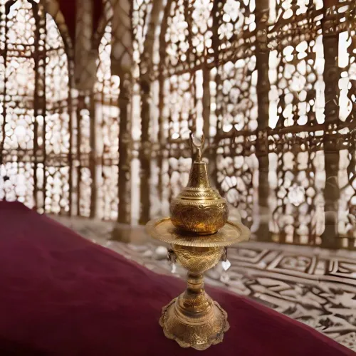 Traditional copper dallah (Arabic coffee pot) for daily rental