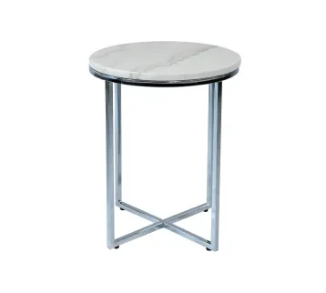 طاولة قهوة "بسمة" بسطح رخام أسود وإطار كروم FRBCD– تصميم أنيق وعصري لتأجير المناسبات والديكور الداخلي للإيجار | استأجر