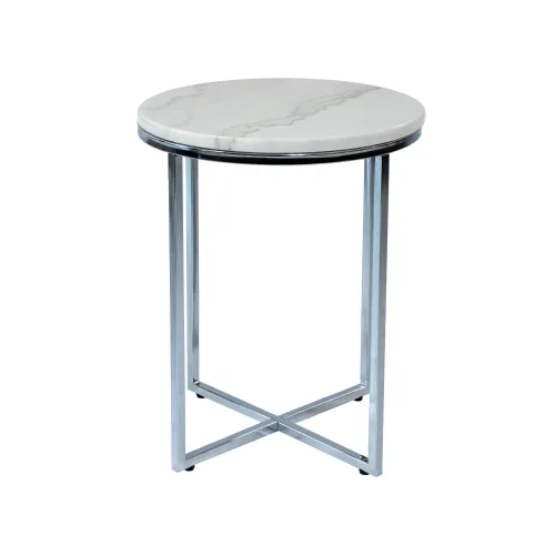 Basma Coffee Table Chrome - Black Marble
