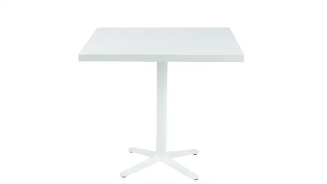 White Square Table with Maduba Cross Leg TSWWS