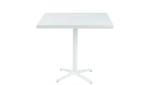 White Square Table with Maduba Cross Leg TSWWS