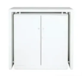 كاونتر أبيض بقفل للفعاليات والمعارضGAWWO – ارتفاع 120 سم للإيجار | استأجر