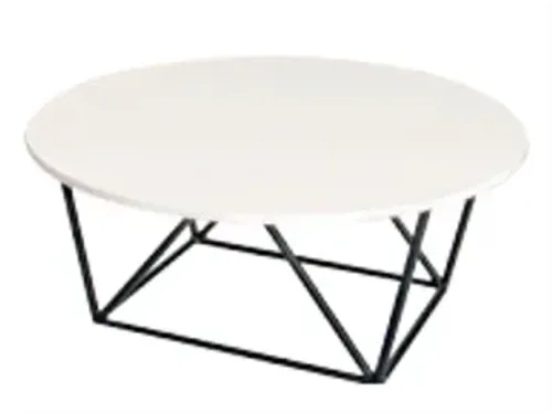 Wire Wood Coffee Table White
