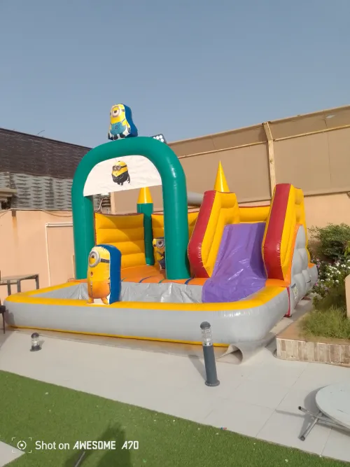 Slide with bouncer and children's pool