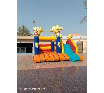 نطيطة مع زحليقة جافة سبونج بوب مقاس 5 في 5  للإيجار | استأجر