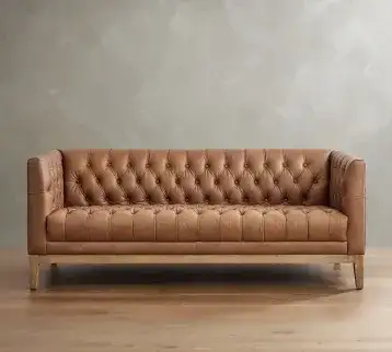 Edgewood Leather Sofa – كنبة جلد فاخرة للتأجير للإيجار | استأجر
