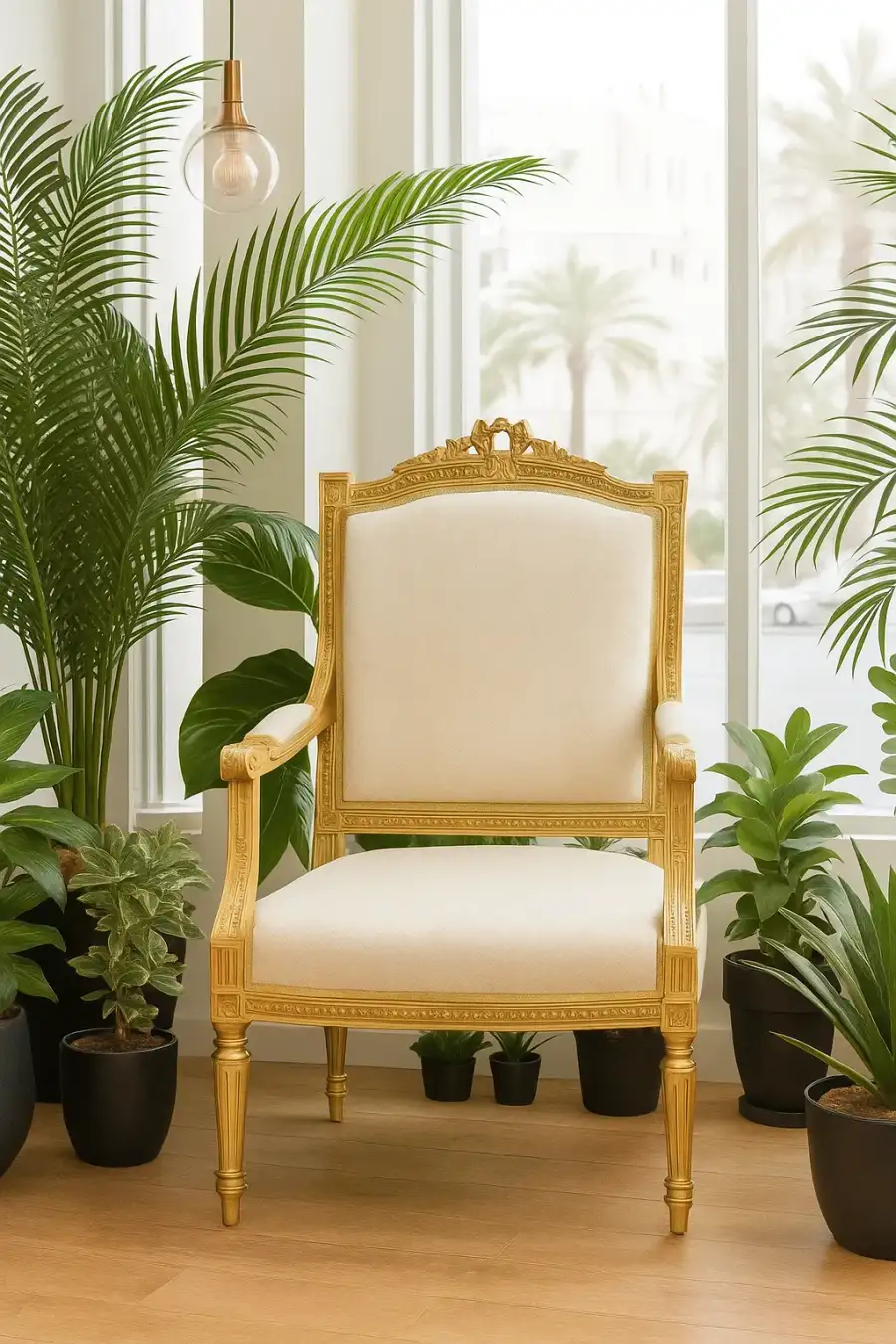 Luxury Classic Chair with a Royal Gold Design - Main image for rent | Estajer