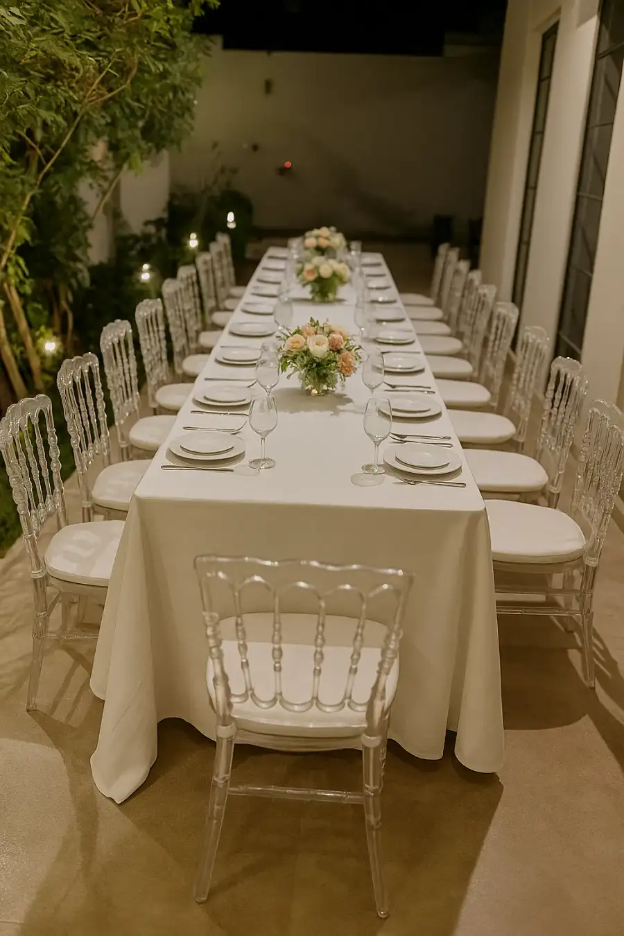Round or Rectangular Table with 8 Elegant Chairs for Rent  - Main image for rent | Estajer