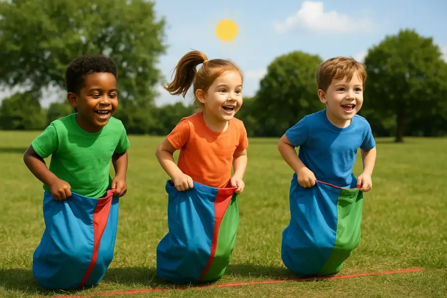 Colorful Jumping Sacks Game – Group Competitions 83 - Main image for rent | Estajer