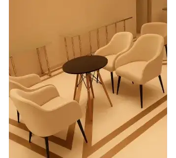 Luxury Round Wooden Hospitality Table – Elegant Design for Receptions, Events, Meeting Rooms & Special Occasions for rent | Estajer