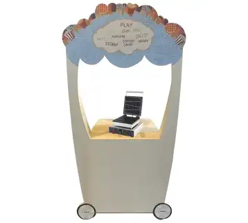 Loly Waffle Station with Wooden Setup & Barriers – 0326 | Premium Waffle Station for Parties & Events for rent | Estajer