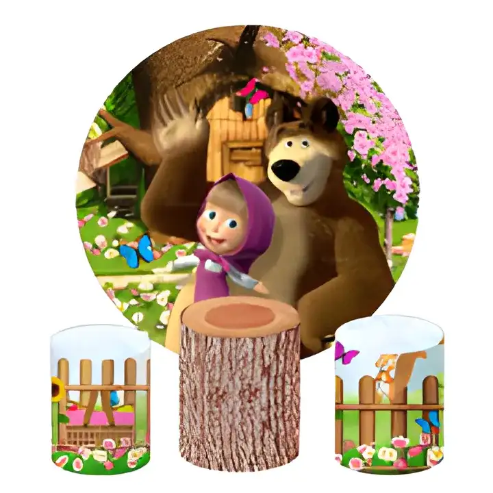 Masha and The Bear Theme 0302 – Kids Party Decoration with Stand, Tables & Cake Stands - Main image for rent | Estajer