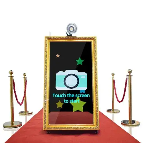 فوتو بوث مرايا البرواز مع إضاءة وسجاد للحفلات والمناسبات 261 - الصورة الرئيسية للإيجار | استأجر