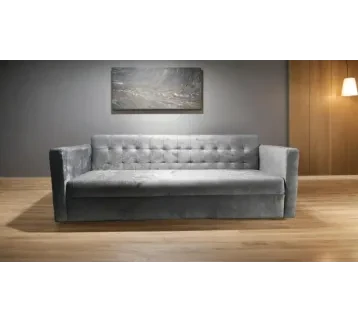 كنب كبير  مبطن بقماش فاخر مخمل بلون رمادي مثالي للاستخدام في الفعاليات والحفلات والمكاتب للإيجار | استأجر