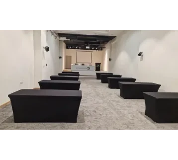 طاولة مناسبات ، بوفيه مفتوح، طاوله بوفيه مقاس 80 سم * 180 سم غطاء (ابيض-اسود-كحلي) للإيجار | استأجر