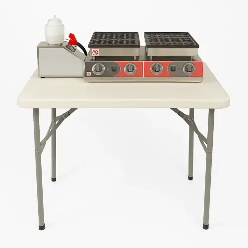 جهاز ميني بانكيك مع الطاولة البيضاء – رقم المنتج 0059 - صورة 2 للإيجار | استأجر