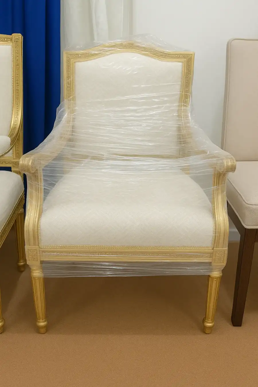 كرسي فاخر كلاسيكي مذهّب - الصورة الرئيسية للإيجار | استأجر
