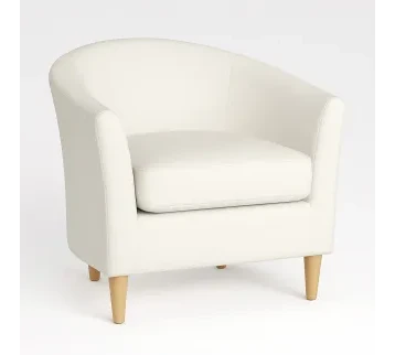 كرسي تولستا جلد أبيض أنيق ARWWF- تصميم مريح وعصري للإيجار | استأجر