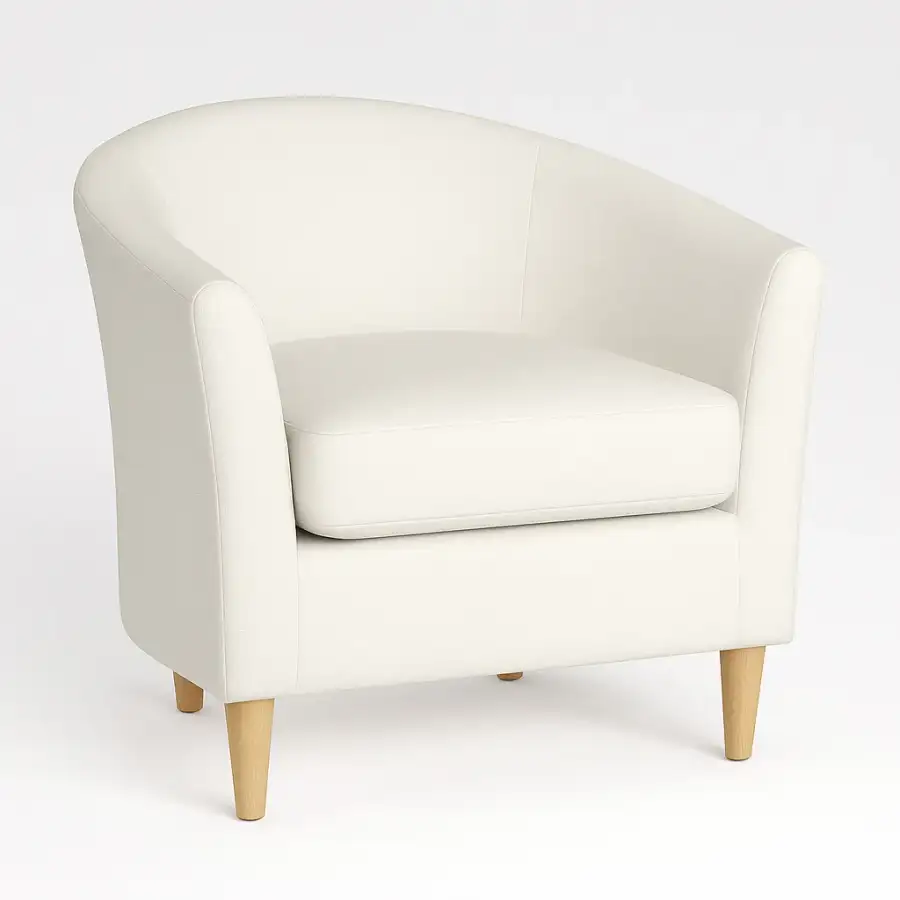 كرسي تولستا جلد أبيض أنيق ARWWF- تصميم مريح وعصري - الصورة الرئيسية للإيجار | استأجر
