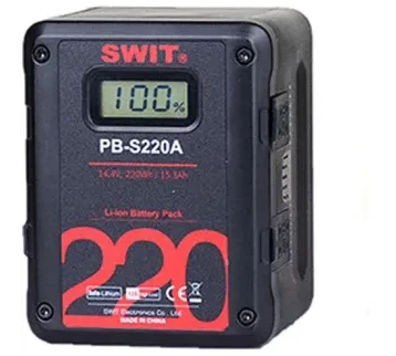   بطارية رقمية SWIT PB-S220S شديدة التحمل 14.4 فولت 220 وات في الساعة متعددة الفتحات D (تركيب V) للإيجار | استأجر