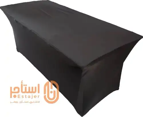 طاولة مناسبات ، بوفيه مفتوح، طاوله بوفيه مقاس 80 سم * 180 سم غطاء (ابيض-اسود-كحلي) - صورة 2 للإيجار | استأجر