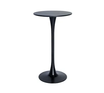 طاولة كوكتيل توليب KRBBP– قاعدة سوداء بتصميم دائري كلاسيكي للإيجار | استأجر