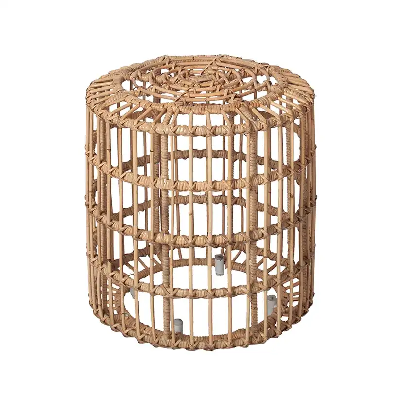 طاولة  بوف  قهوة  من الروطان الطبيعي مع سطح زجاجيPROOW/PRGOW - تصميم دائري أنيق متعدد الاستخدام - الصورة الرئيسية للإيجار | استأجر