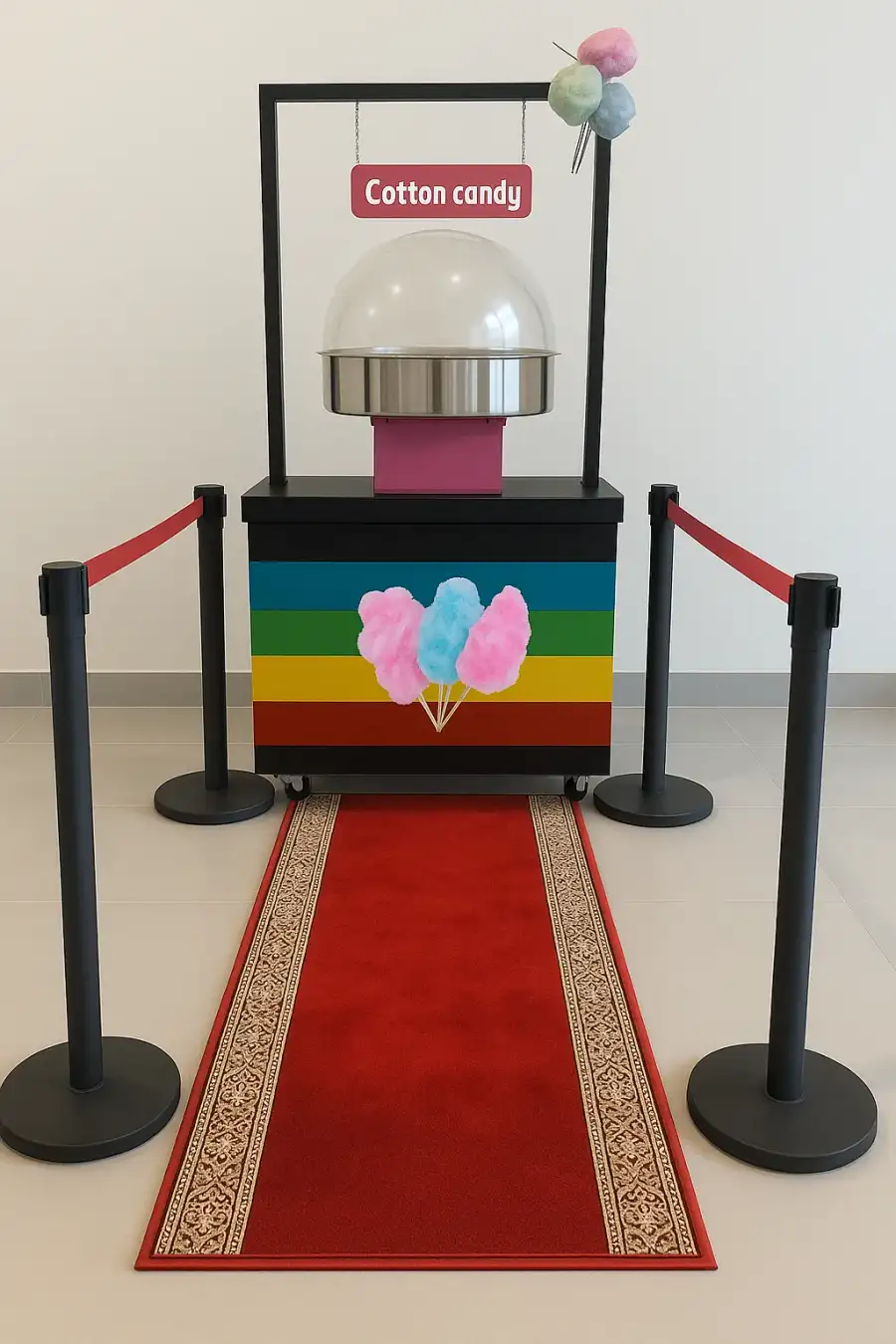 Cotton Candy Station with Wooden Booth – Product Code 0123 - Main image for rent | Estajer