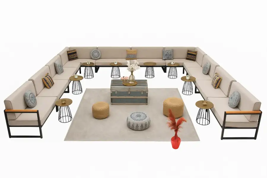 جلسات مغربية مع الديكور ل ٣ اشخاص - الصورة الرئيسية للإيجار | استأجر