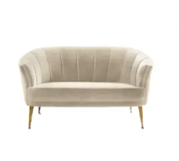 كنبة مخملية مزدوجة بيج SGHHS- تصميم فاخر 2 مقعد من سراي للإيجار | استأجر