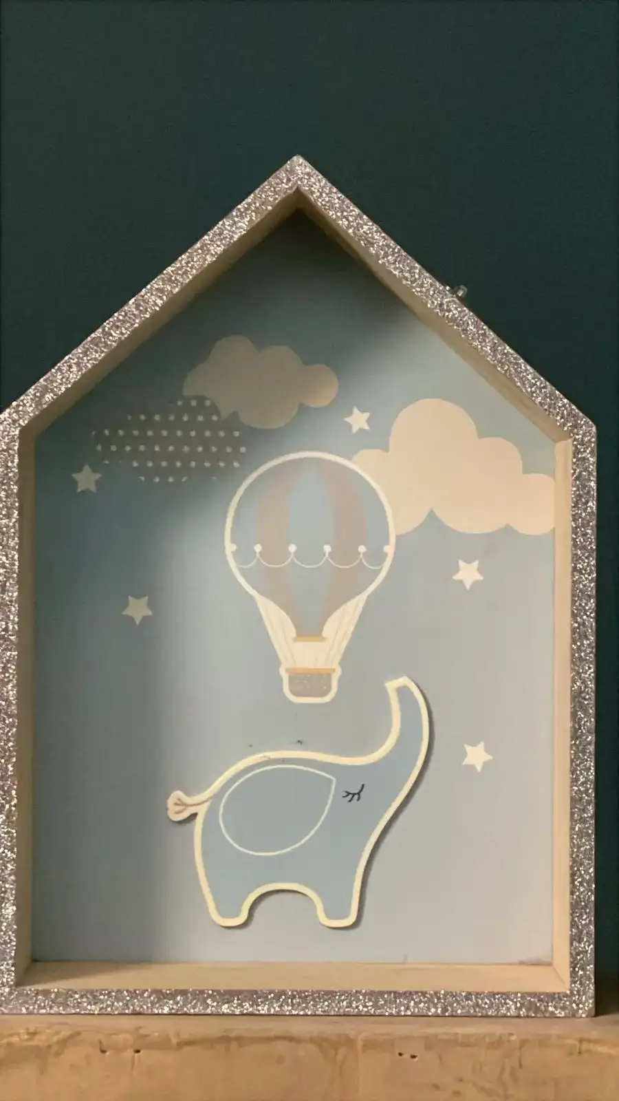 Blue Kids’ House-Shaped Elephant Décor – Cinematic Decor - Main image for rent | Estajer