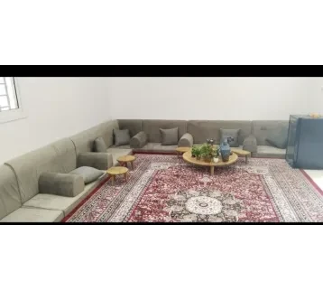 Floor Seating Set with 6 Back Cushions & 6 Arm Cushions – Cinematic Decor for rent | Estajer