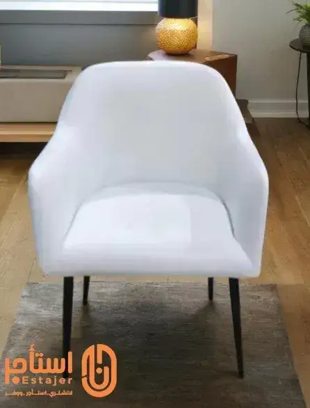 كنب مفرد ابيض مودرن بمساند جانبية مناسب للاستقبال والمناسبات - صورة 2 للإيجار | استأجر