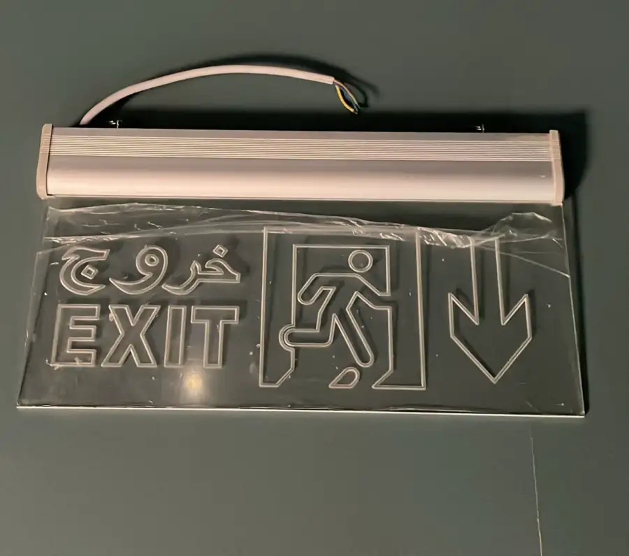 Ceiling-Mounted Emergency Exit Sign – Cinematic Decor - Main image for rent | Estajer