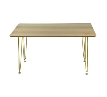 طاولة أرْوَى ذهبية مستطيلةTGFBM – طاولة فاخرة للمناسبات والاجتماعات والاستخدام اليومي للإيجار | استأجر