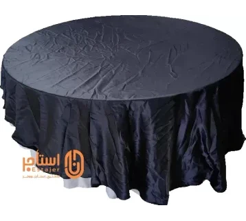 طاولة دائرية  180 سم مع غطاء (ابيض-اسود- ازرق غامق) للاحتفالات والمناسبات والاعراس للإيجار | استأجر